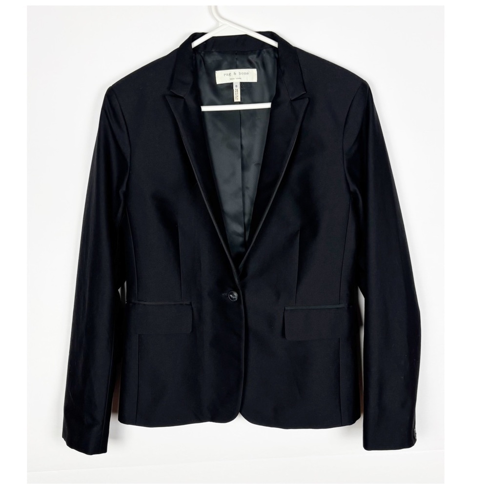 Rag & Bone Tailored Single Button Black Blazer Si… - image 1